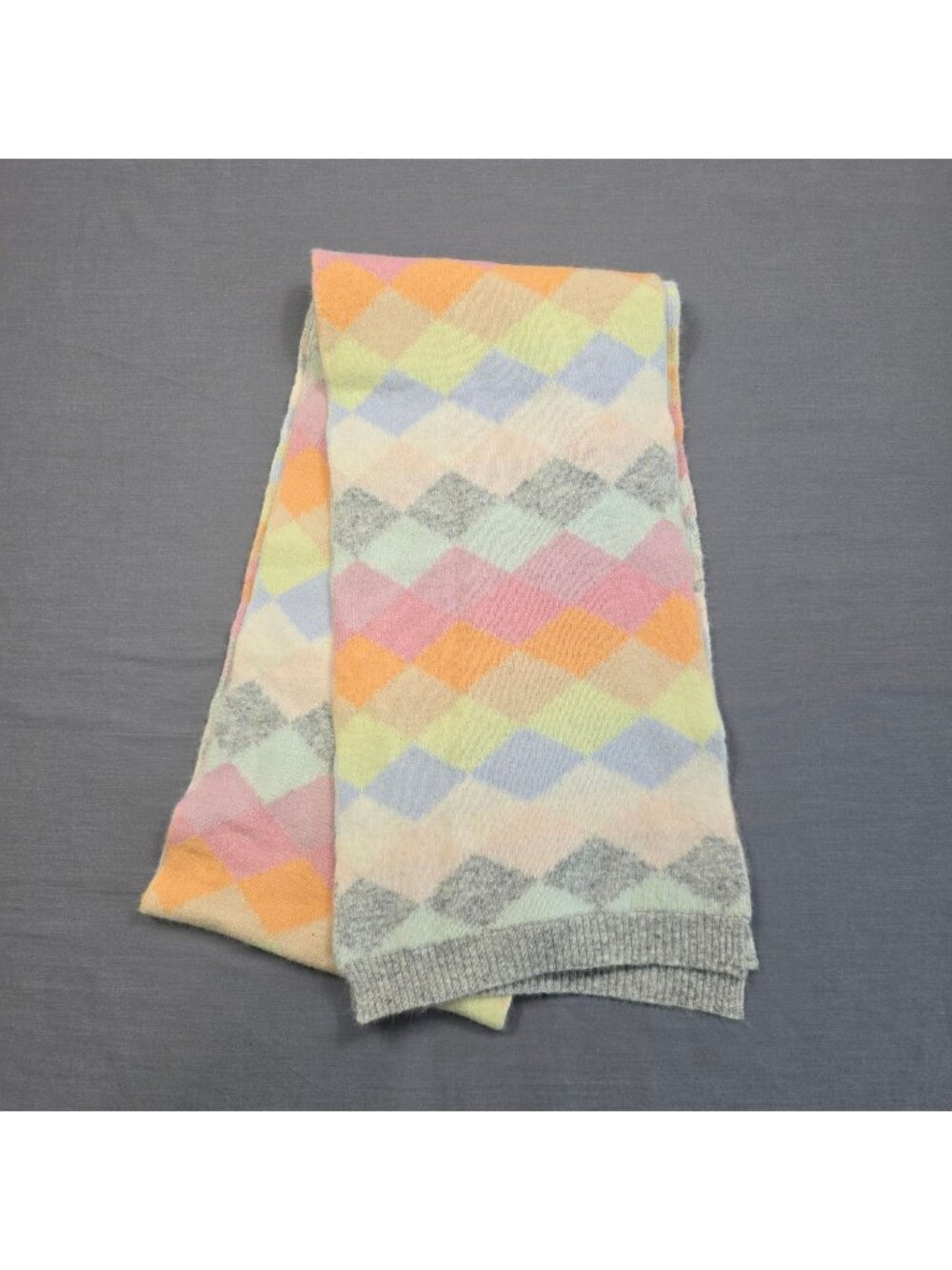 Gap Argyle Lambswool Rabbit Blend Scarf Pastel Multicolor Angora